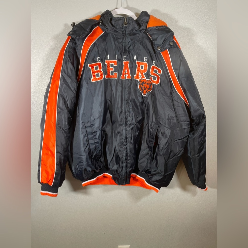 Vintage NFL Chicago Bears Reversible Jacket Coat Fleece Football Size XL